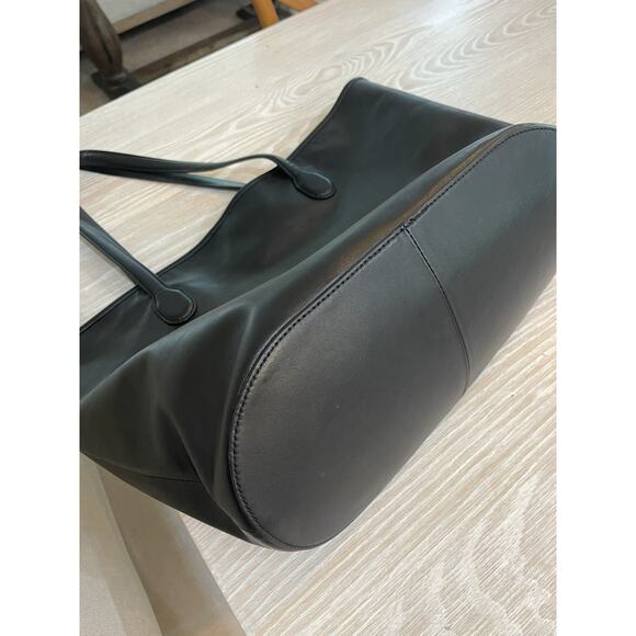 NEW J.Crew Berkeley Large Black Leather Tote Bag Satchel Shopper Pocket Ret $248 - Picture 8 of 9